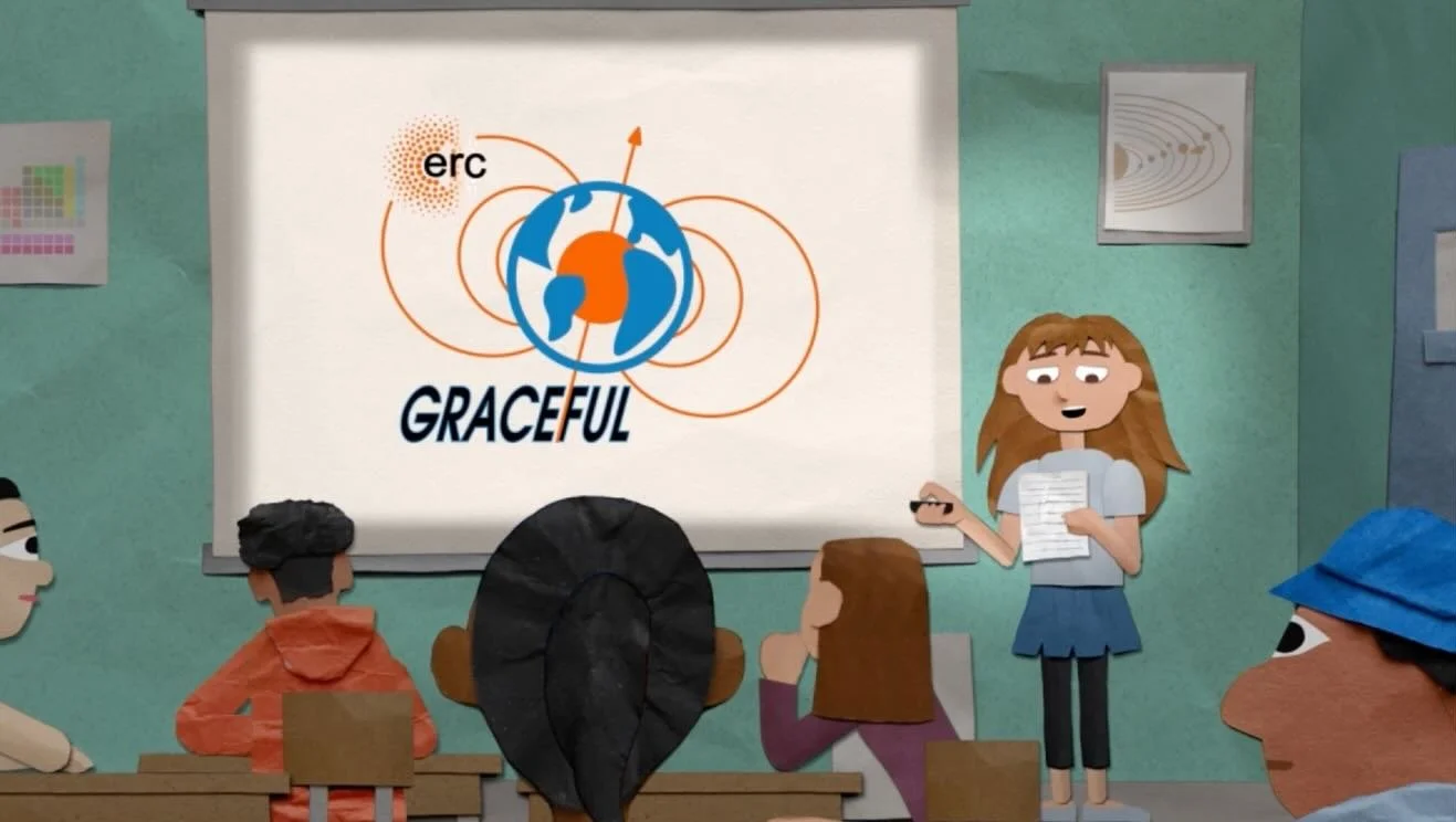 Over the summer I made this 5-minute science video about GRACEFUL, a women-led research project examining how earth&rsquo;s liquid core affects gravity and magnetism. 🌏🧲🧭👩&zwj;🔬
It was wonderful working with writer Katia Pinheiro, character desi