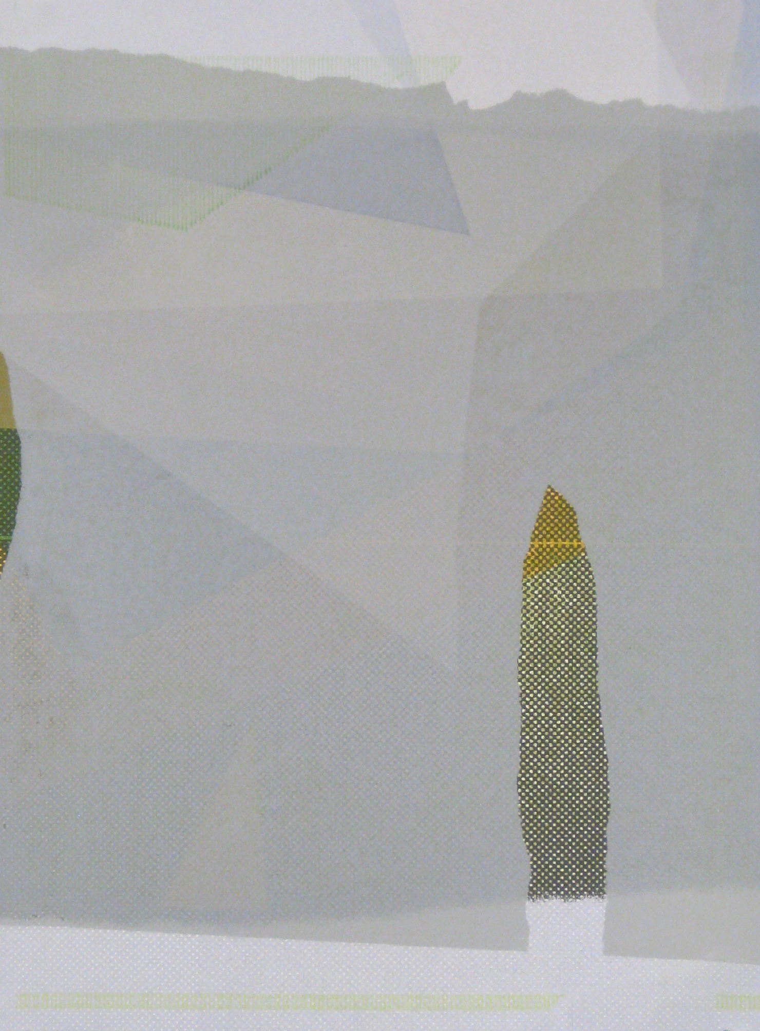 Outlook , 2015 Screen print and digital plotter drawing on paper 19" x 14"