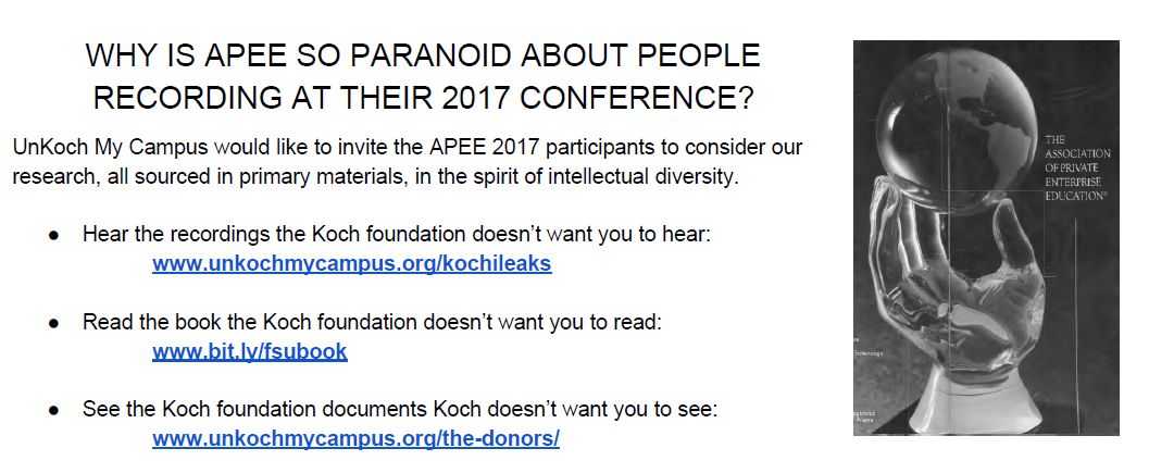 Click to read the flier distributed at APEE 2017