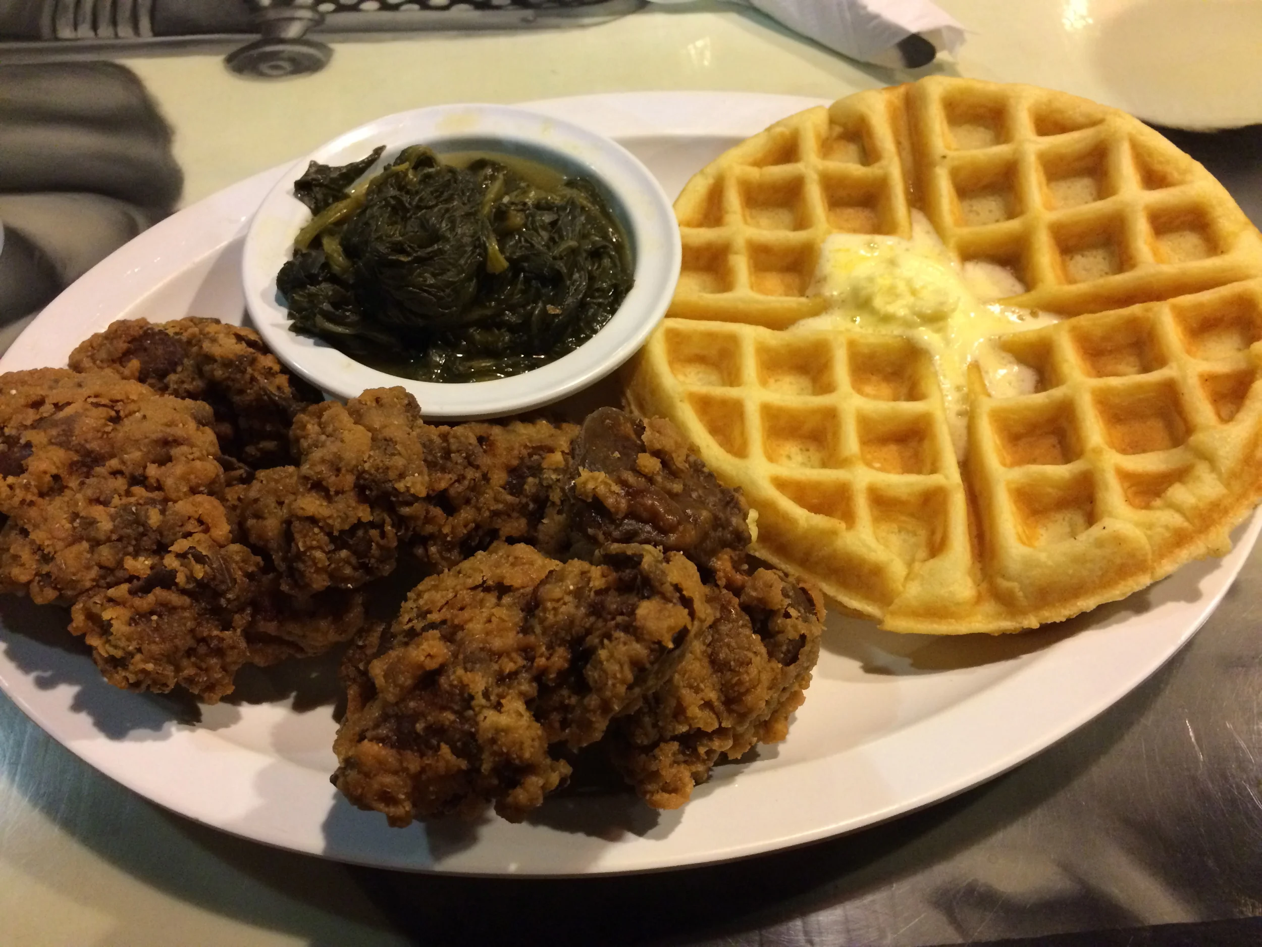 Chicken livers and waffles, baby!