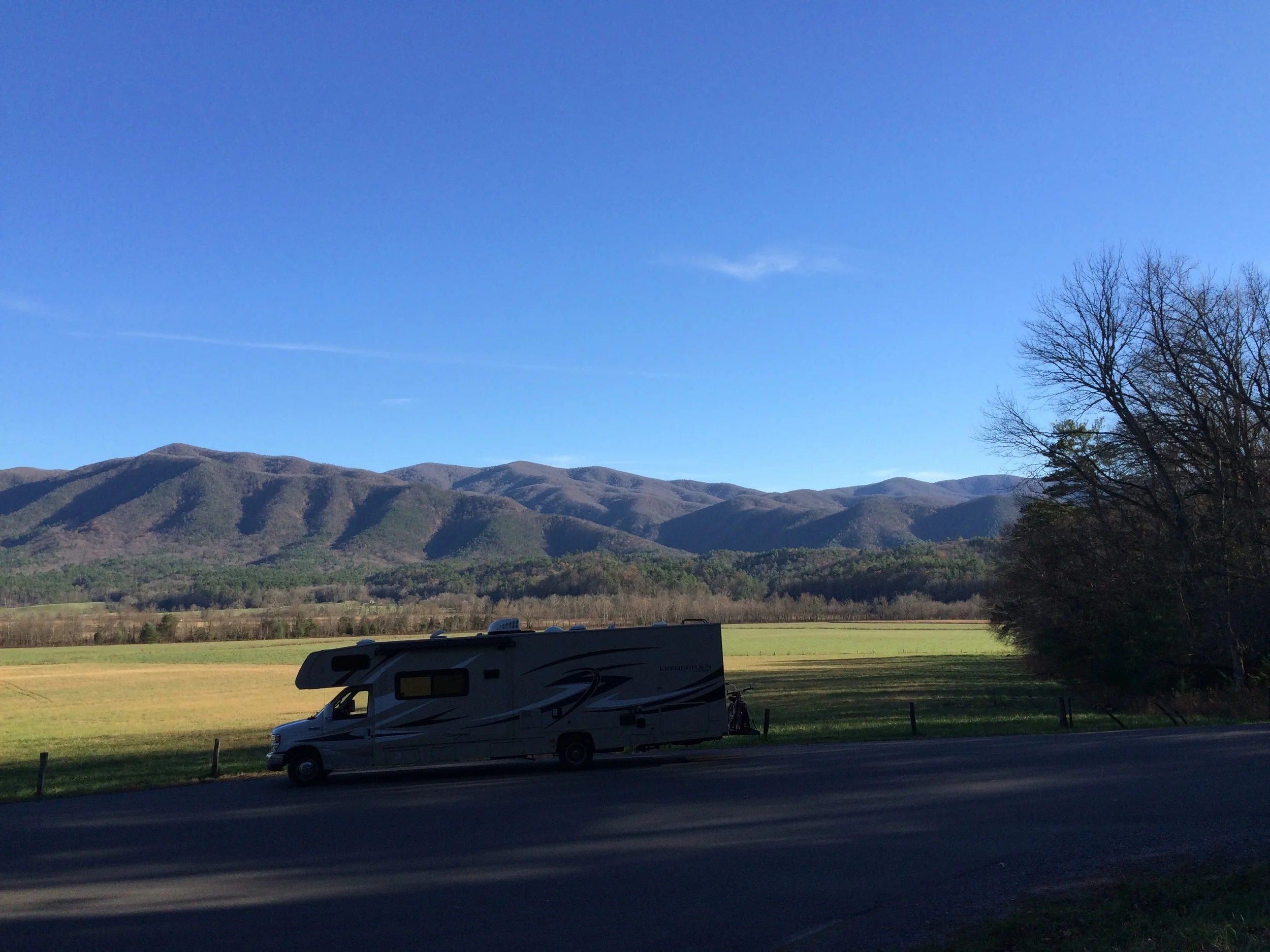 Lucky is touring us through Cades Cove