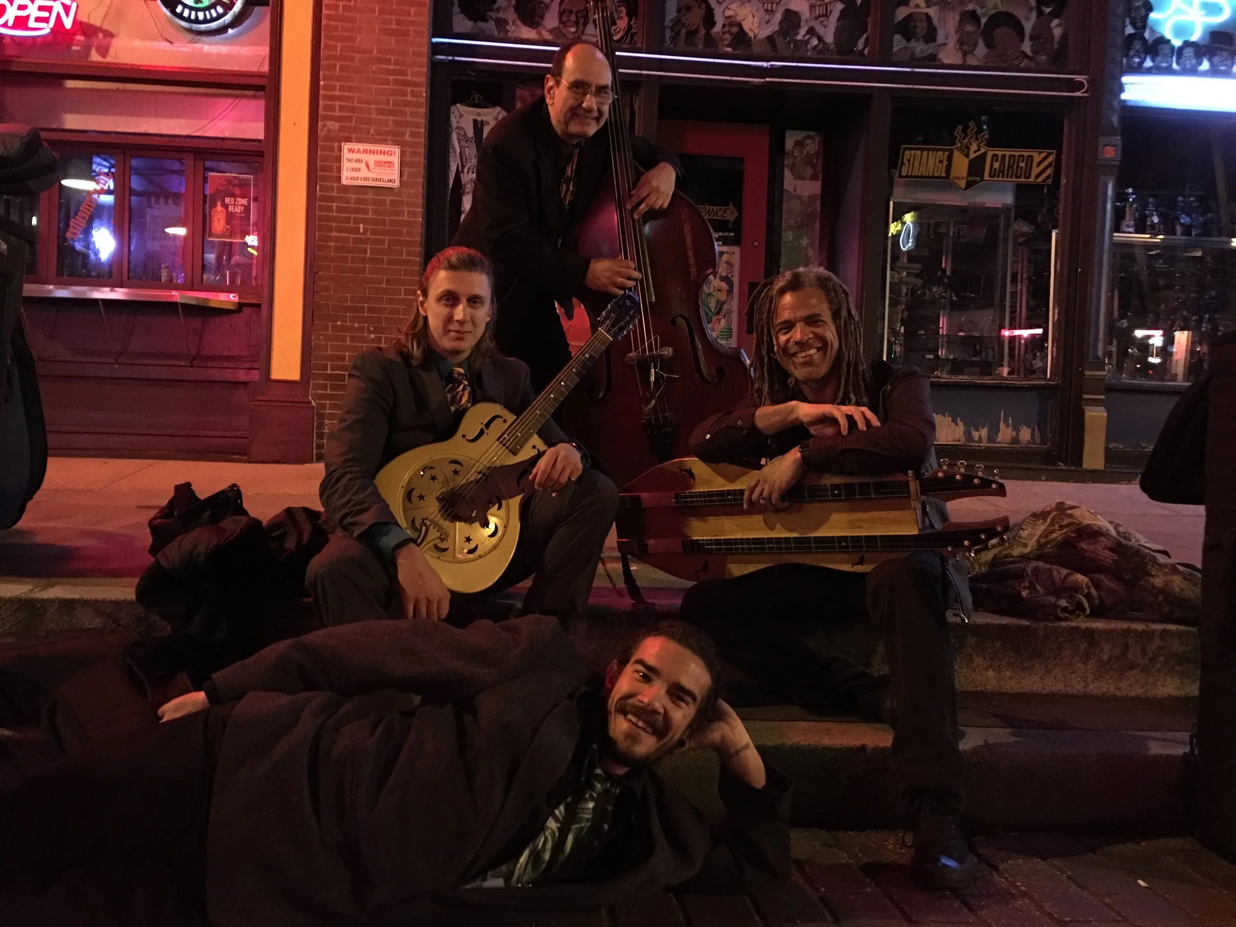 With The David Smash Band at 3 am on Beale after our impromptu street jam.