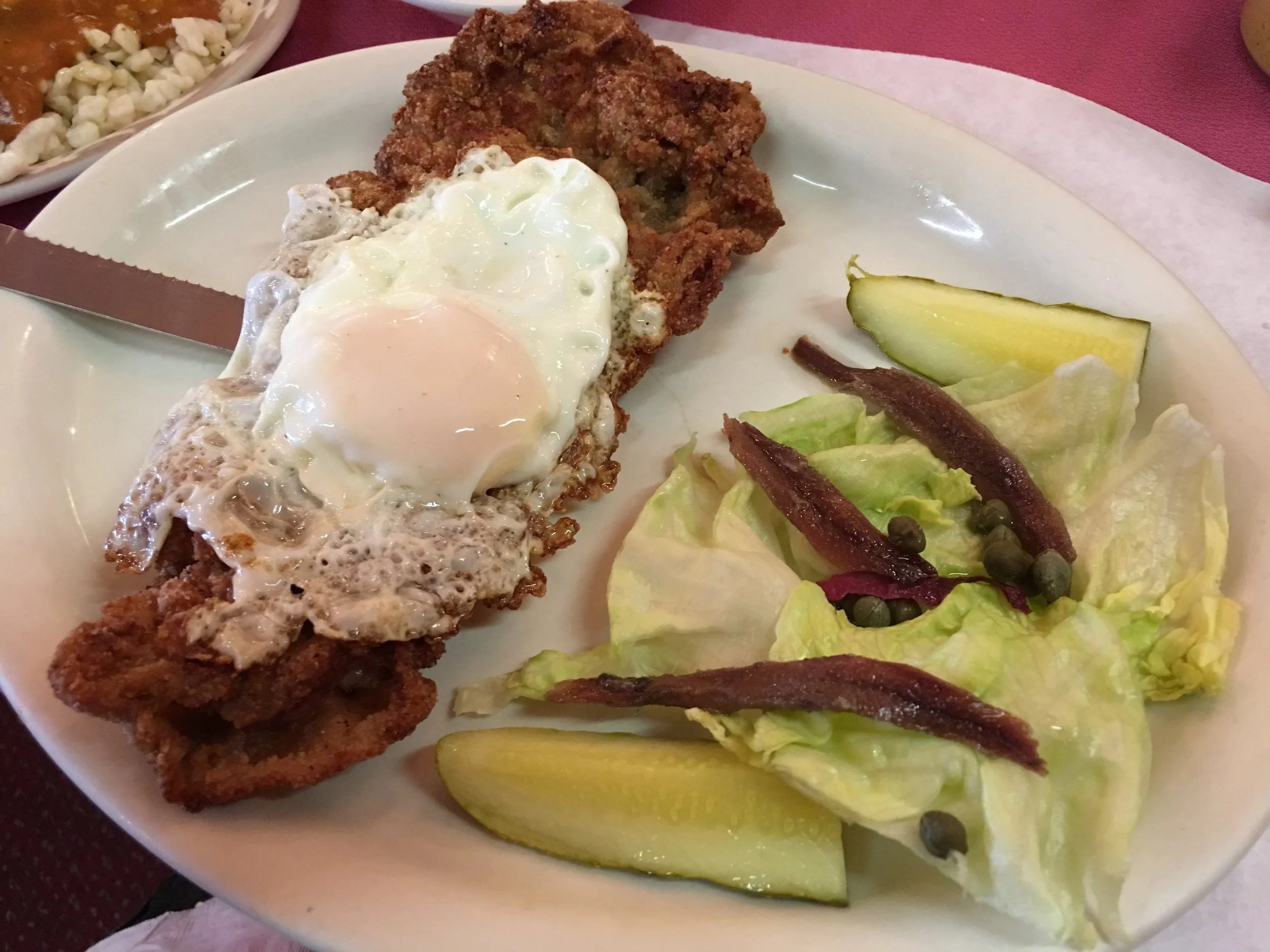 Schnitzel ala Holstein at Hofbrauhaus - Abbottstown, Pennsylvania