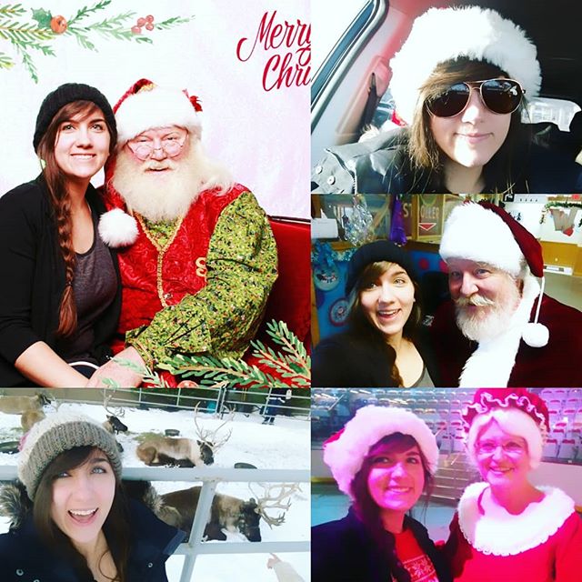 Managed to get 2 Santa pictures this year! And a few other fun ones including Mrs. Claus &amp; real reindeer! This holiday season has been super fun!
. .
.
#nevergrowingup #santaselfie #mrsclaus #reindeer #entertainerlife #facepainter #yyc #touques #