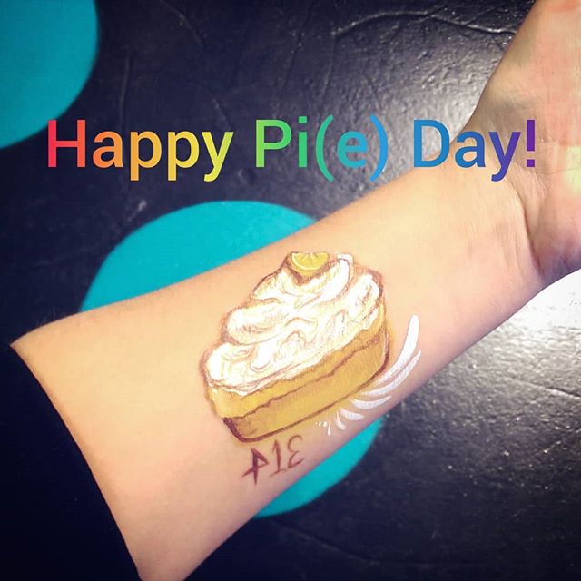 Today is March 14th (also known as pi day)! We will be celebrating with a slice of our favourite, lemon meringue pie. What's your favourite? .
.
.
#piday #pieday #pie #lemonmeringue #facepaint #art #nom #makeup we miss #pushingdaisies #lemon #yyc #fa