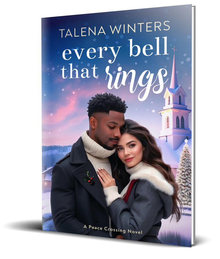 Hardcover for sweet and clean romantic women's fiction Every Bell that Rings (Peace Crossing 2) by Talena Winters.