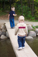 Crossing the Mississippi River at it's headwaters (Lake Itasca).