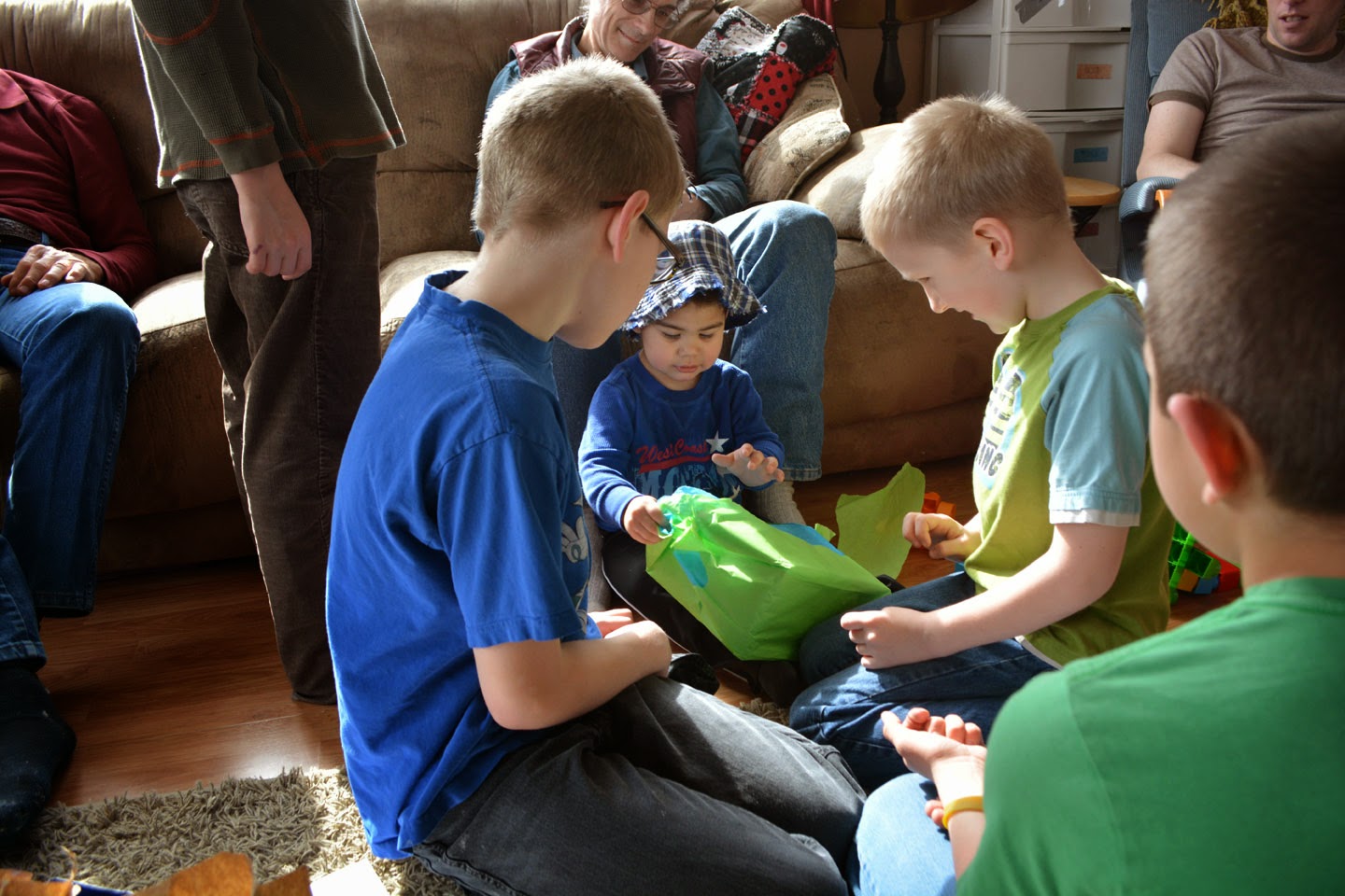 Surrounded by brotherly love--and help, too! :-)