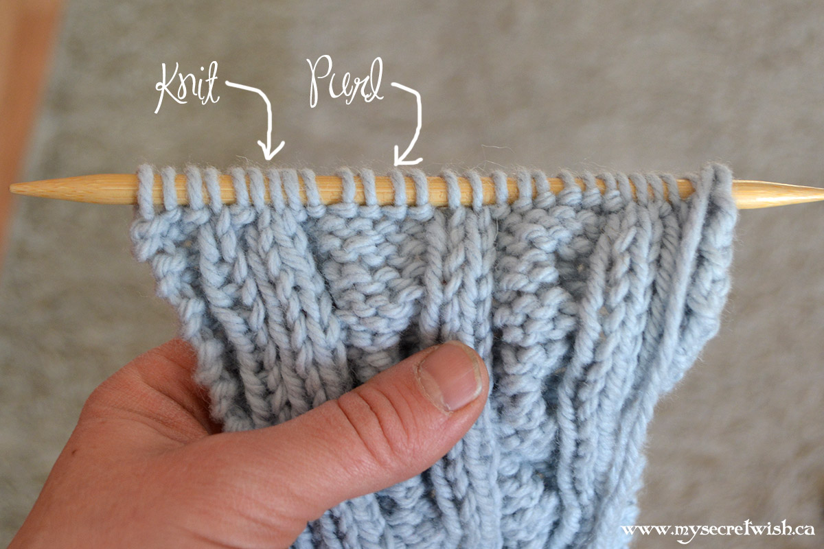 Knits and purls both look the same on the needle.