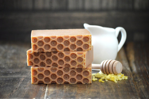 Goat's Milk, Honey, and Beeswax soap from ArtisanBathandBody on Etsy . (Ships from Nevada.)