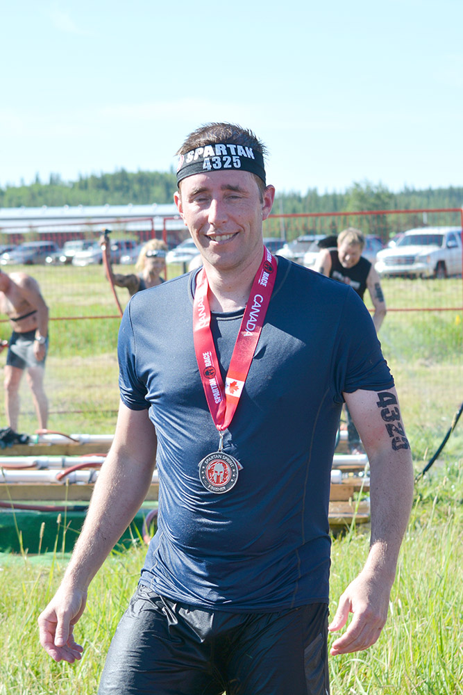 Jason, fresh from the ice-cold post-race hose-down.
