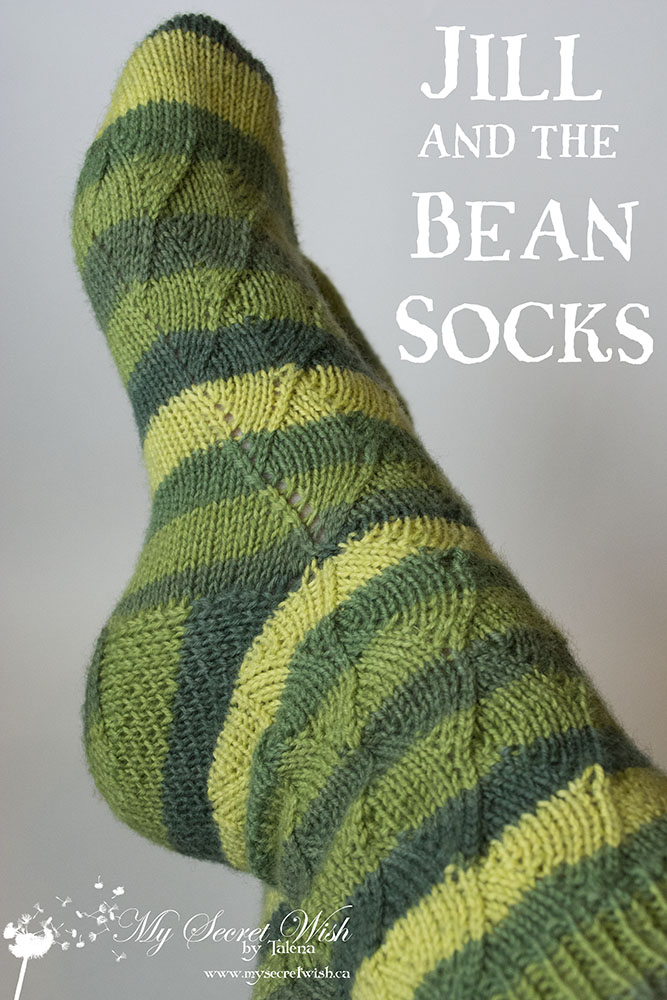 Knitting pattern - Jill and the Bean Socks - without cable. My Secret Wish by Talena