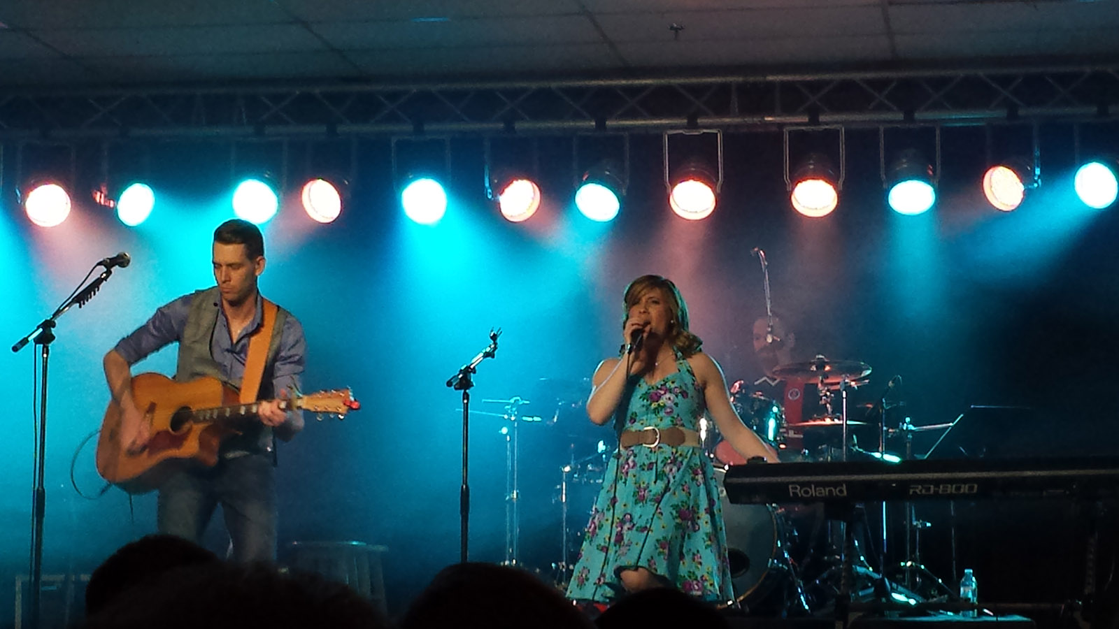 Jason and Katie of Midnight Lights rock out at their EP release Concert in April.