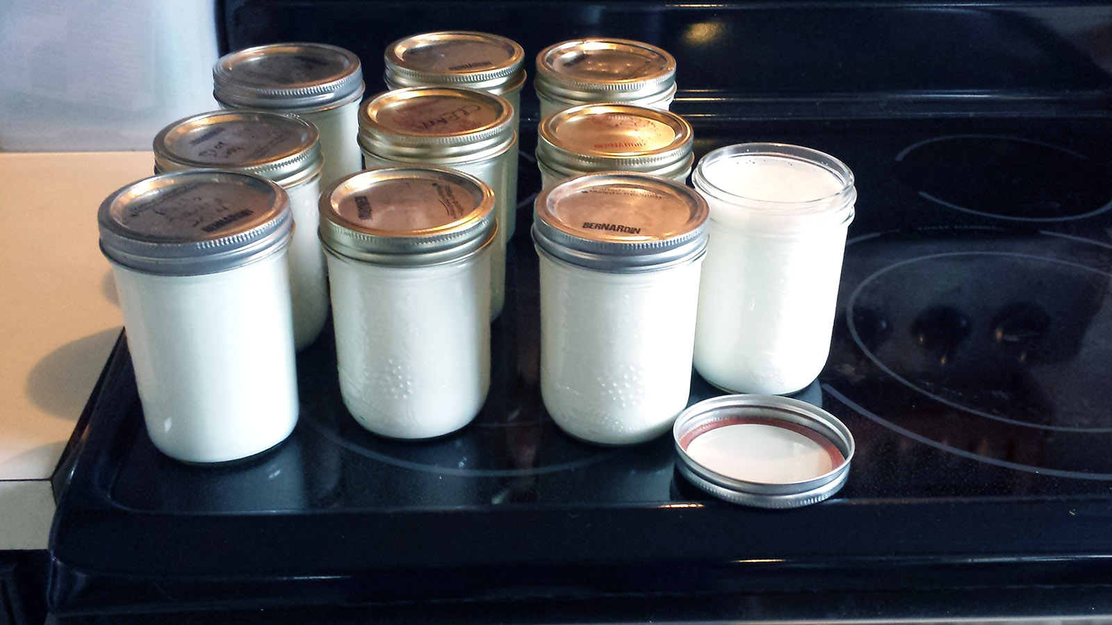 Yogurt ready to go in the oven. Photo October 2015.