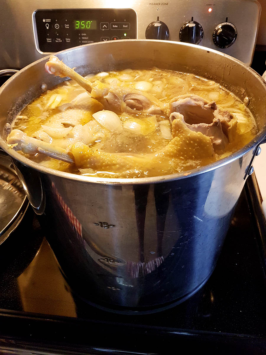 Chicken stock that's just been started. The house smells divine!