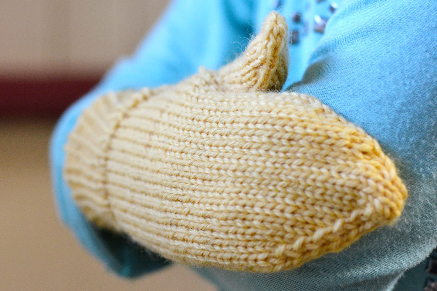 Just Plain Mittens in Aran weight, Toddler size