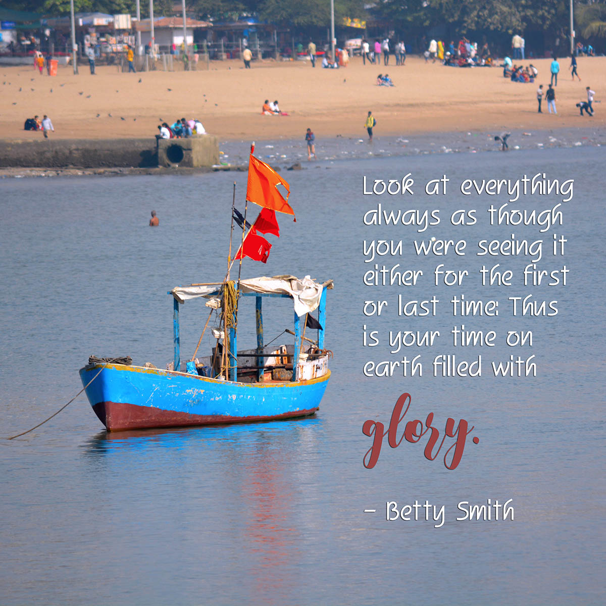 This photo of a fisherman's boat was taken on an afternoon in Mumbai. Smog lay thick on everything, but still there were people at the beach. It was a bank holiday, and the day after the government had cancelled the currency. I think these folks, like us, may have been wondering--and waiting--to see what would happen next. The fisherman? He was probably sleeping.