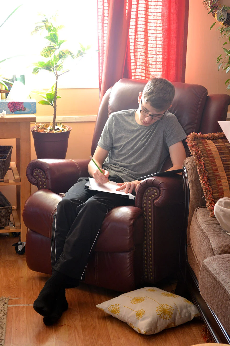 Jude being artistic. He's on a drawing kick right now. And he's getting pretty good at it.