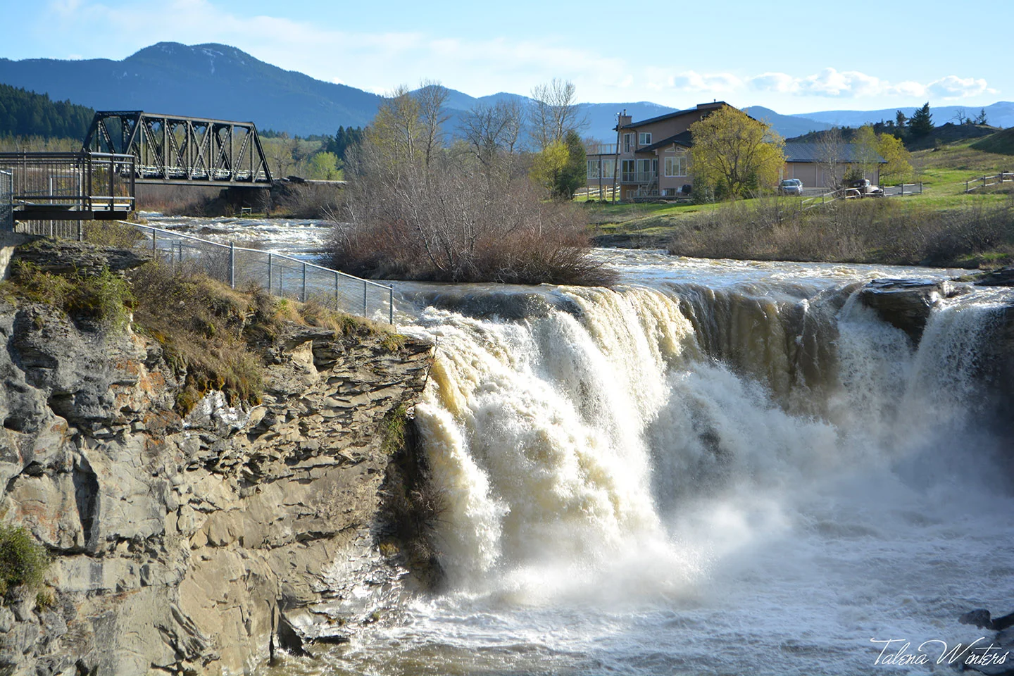 On the way home, we stopped to stretch our legs at this lovely little spot near Pincher Creek, Alberta, called Lundbreck Falls. I never knew it existed until Tuesday. The water was roaring pretty good with all the spring runoff. Definitely worth stopping (and maybe even camping) again!