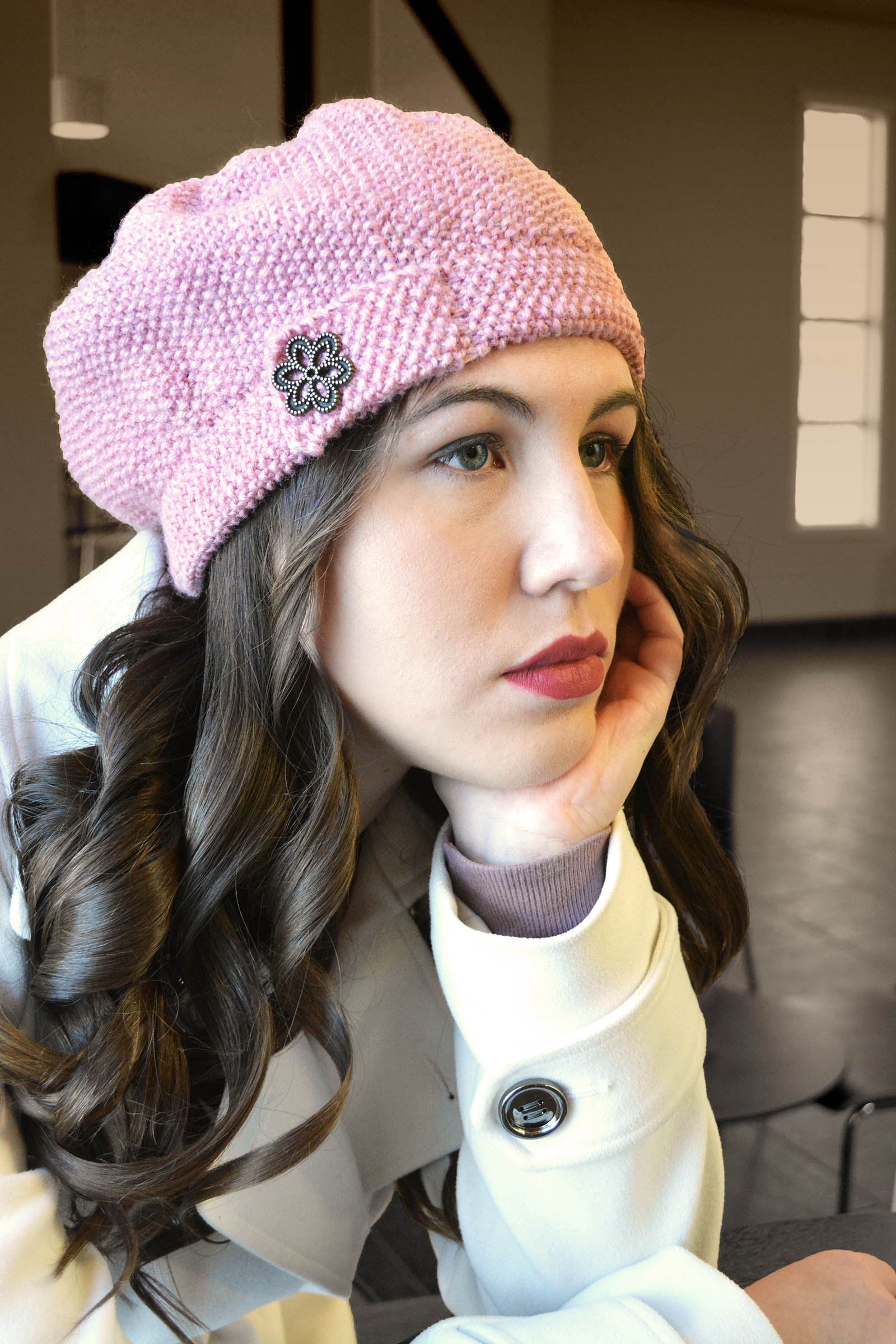 War Bride Beret knitting pattern, sized from children to adults.