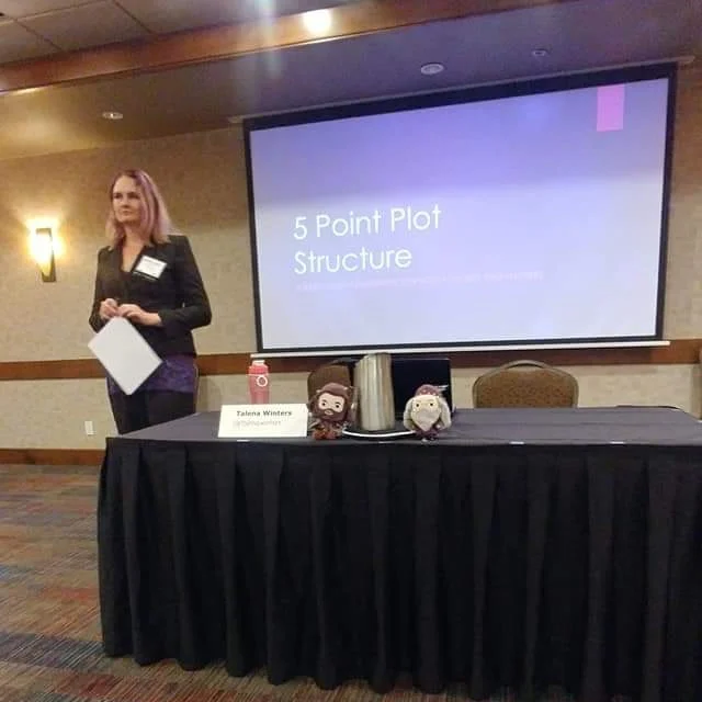 This was one of the classes I taught this weekend. Incidentally, the notes for this class are free over on my Editing page. It was a full house! Hagrid and Dumbledore weren’t nervous, though. :-) Photo courtesy of AJ Proctor.