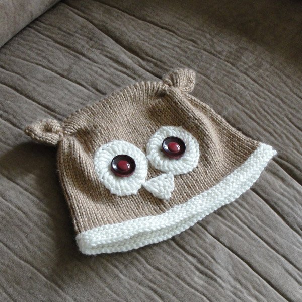 Owl Eyes on You Hat - Brown, flat lay 2