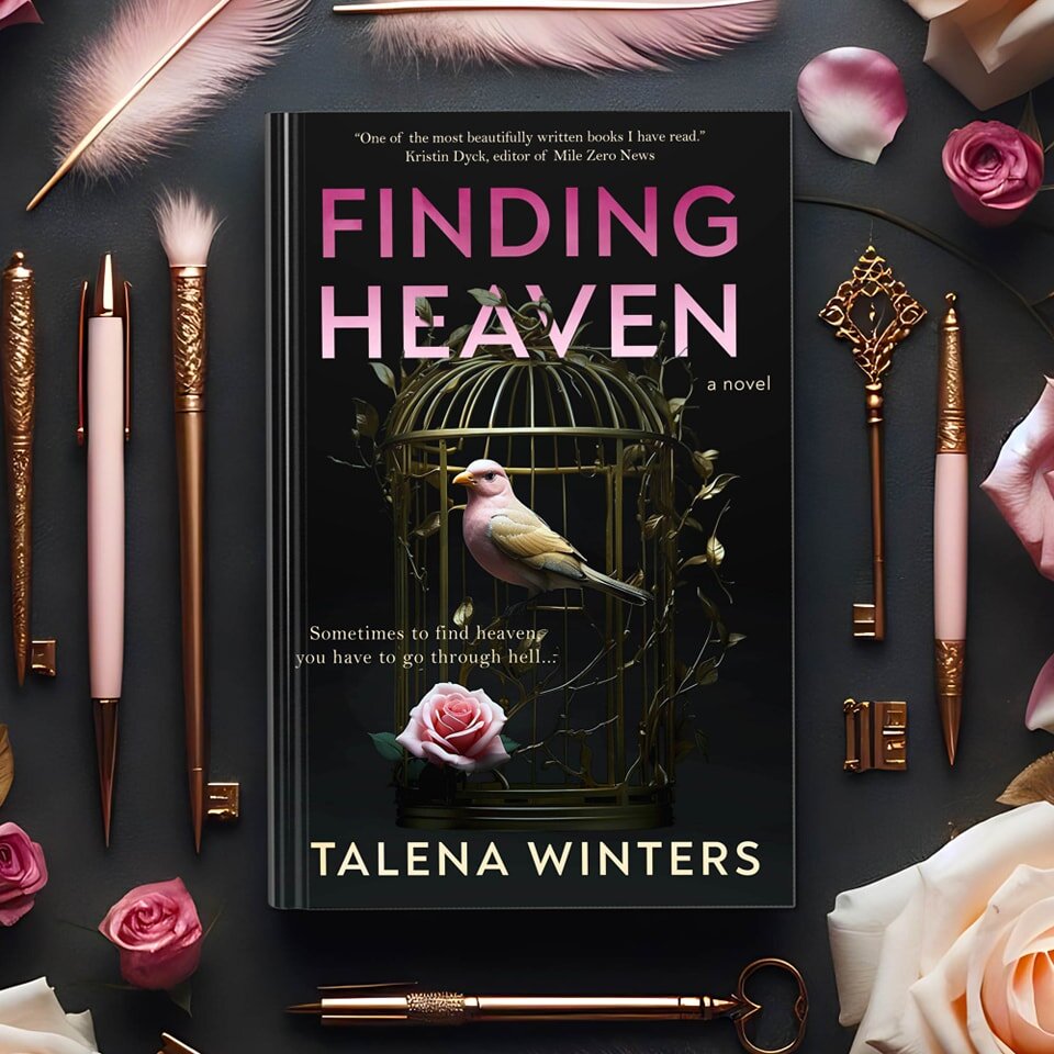 Which one is your favourite? 
. 
I recently created a new cover for Finding Heaven, my gripping romantic women's fiction novel about Sarah's journey of healing and hope after abuse. Which do you like best: the new cover, with the bird in a gilded cag