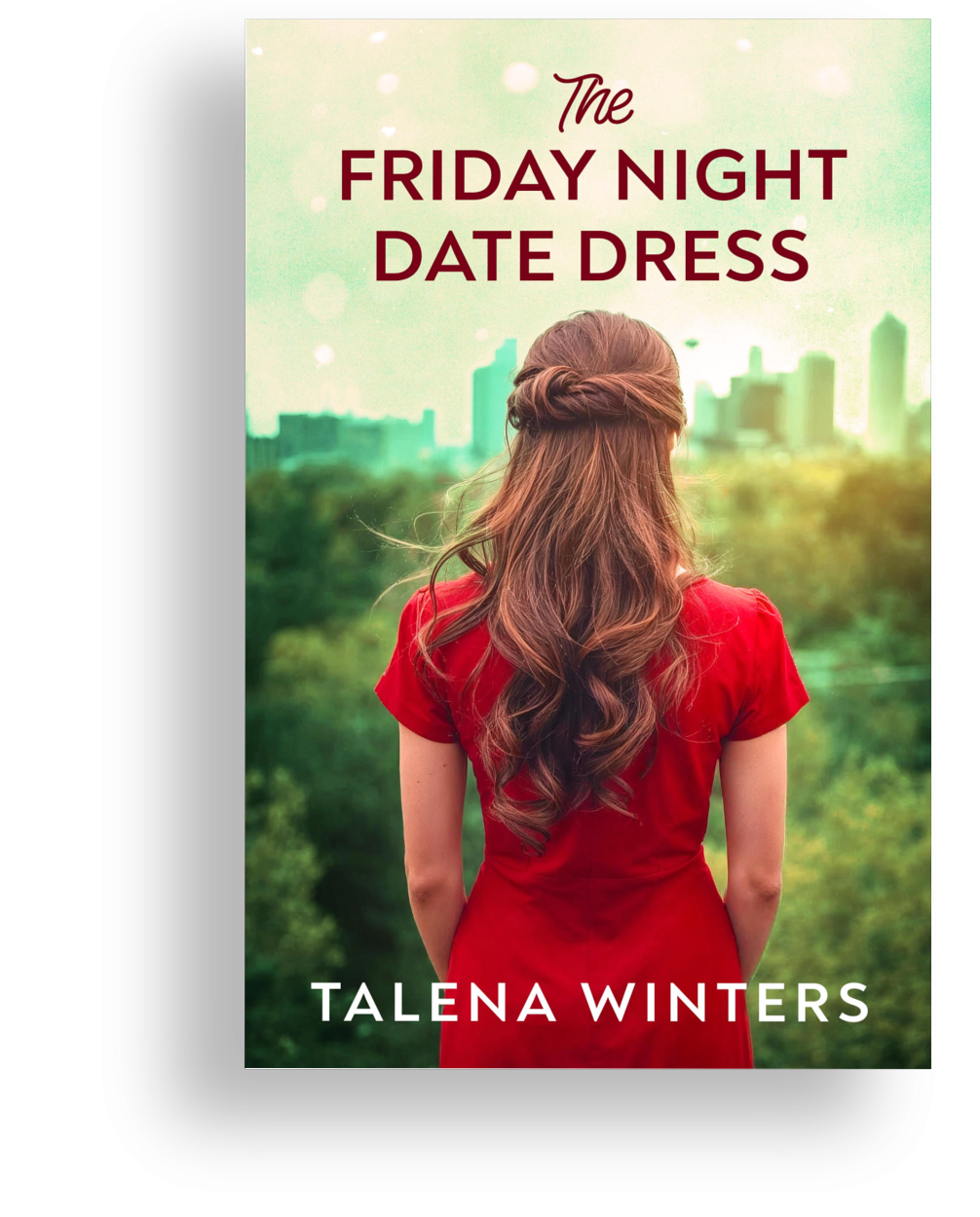 Paperback for romantic women's fiction novella The Friday Night Date Dress by Talena Winters. Link opens book description lightbox.
