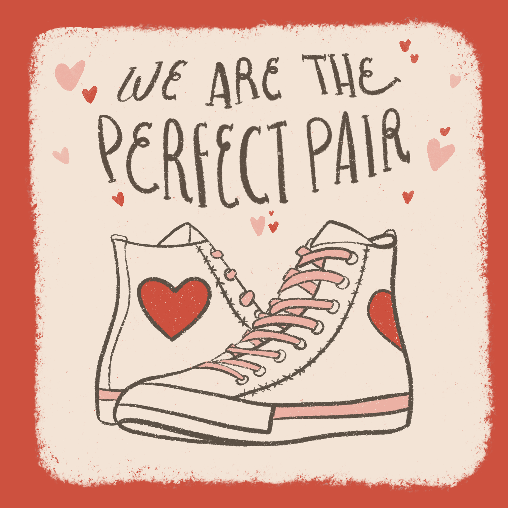 Converse Perfect Pair Valentines Illustration