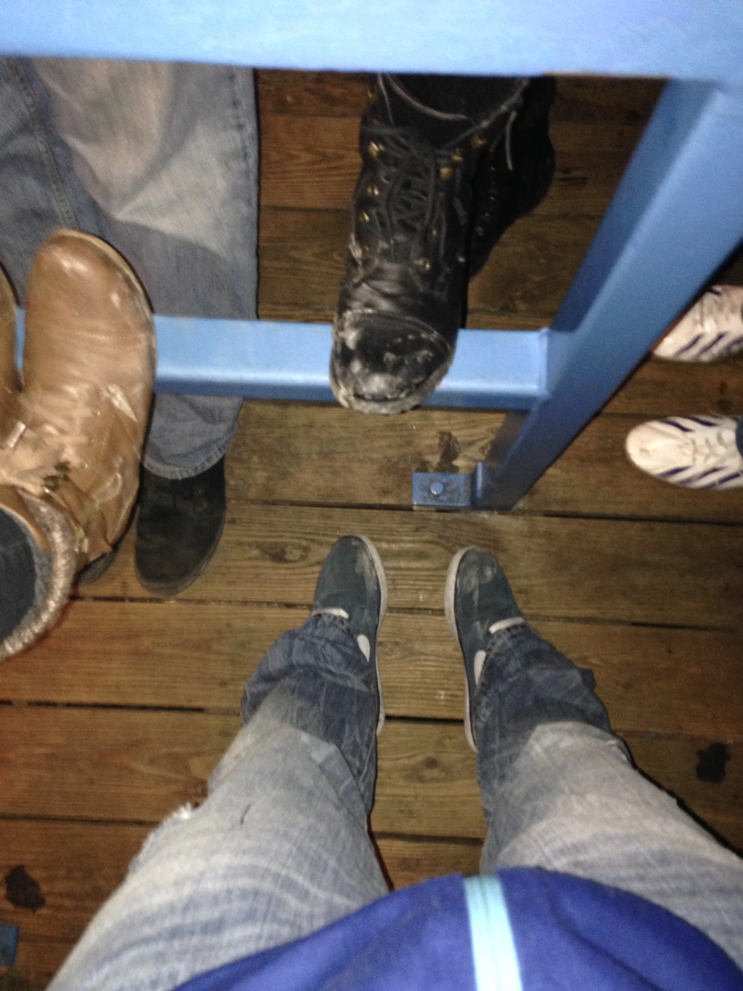 Our shoes got pretty dirty in the haunted houses. 