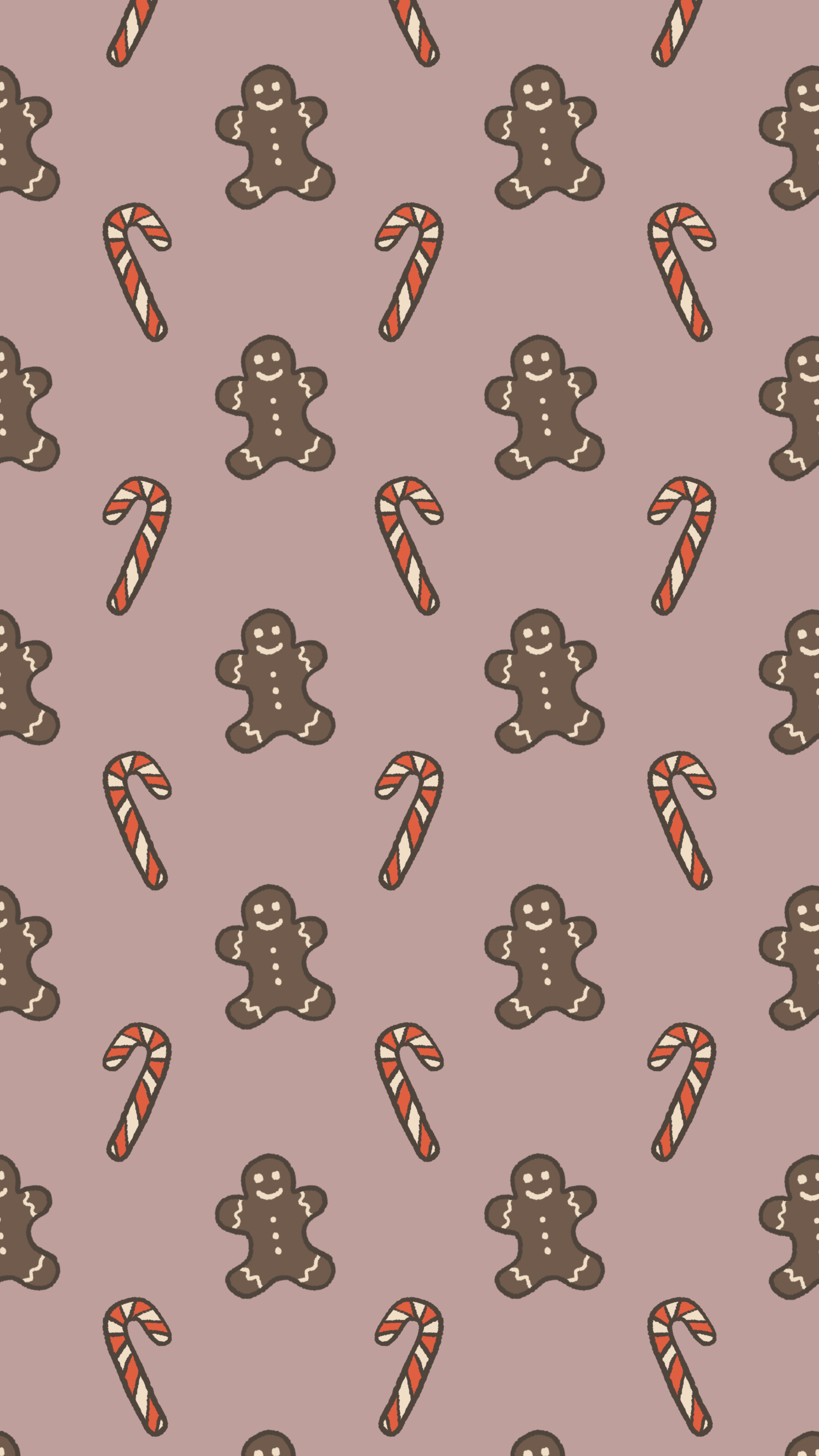  Christmas Gingerbread Man Candy Cane Phone Christmas Wallpaper 