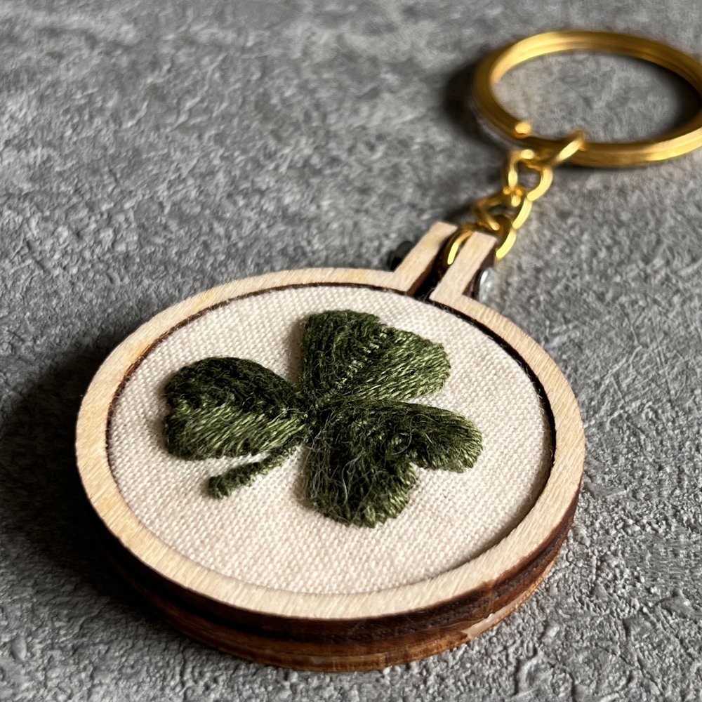 Crochet Four Leaf Clover Keychain