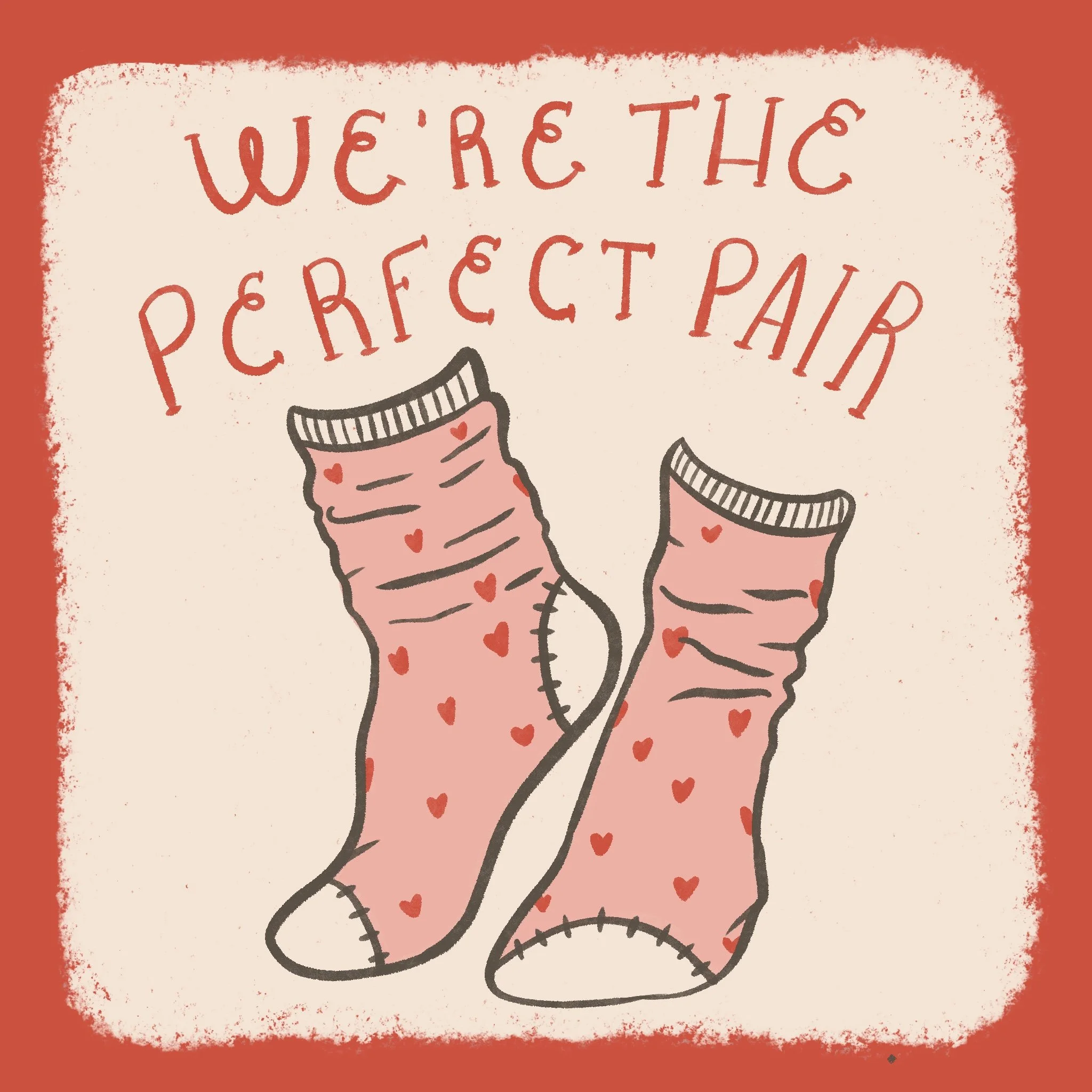  Socks Perfect Pair Valentines Illustration 