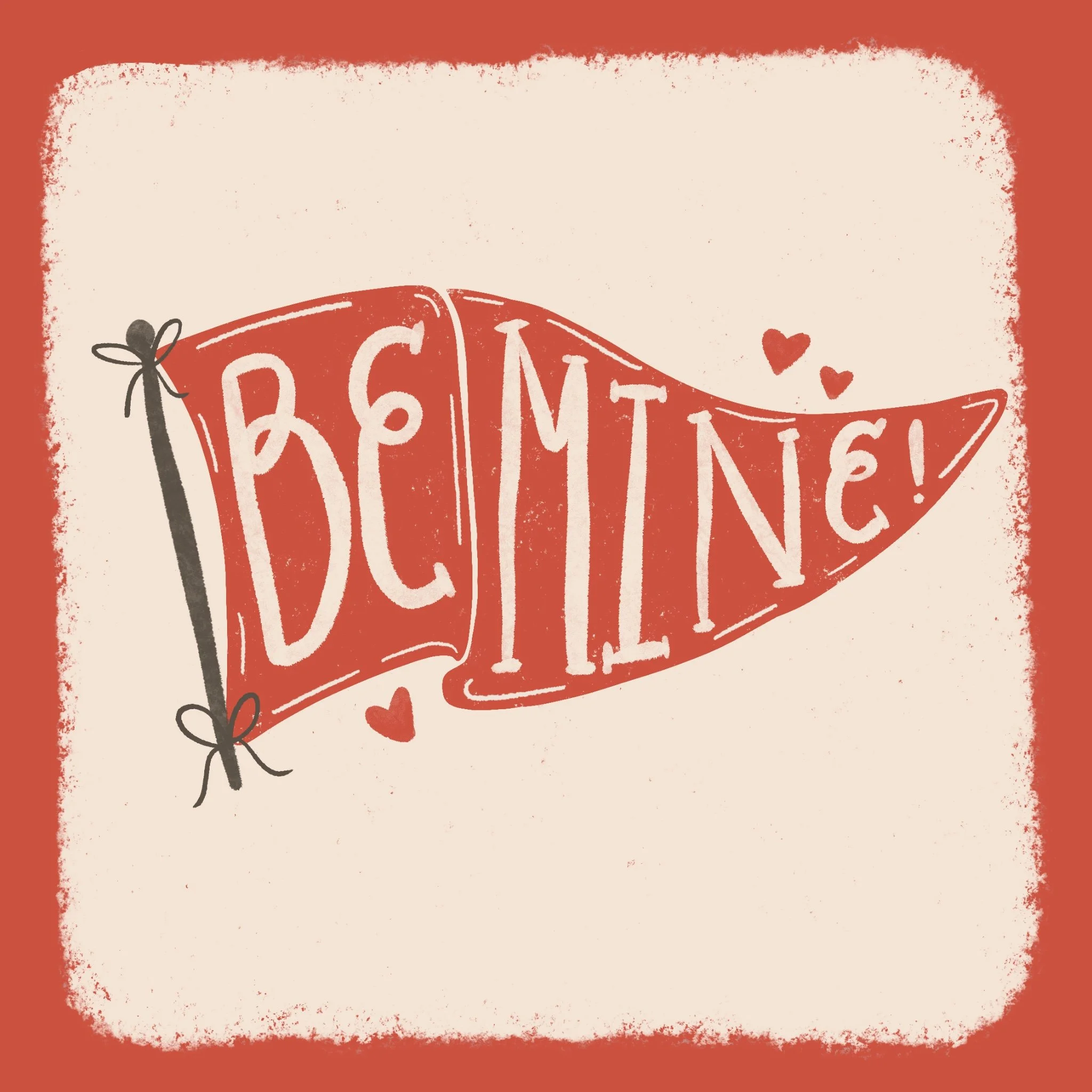 Will You Be My Valentine Flag Illustration