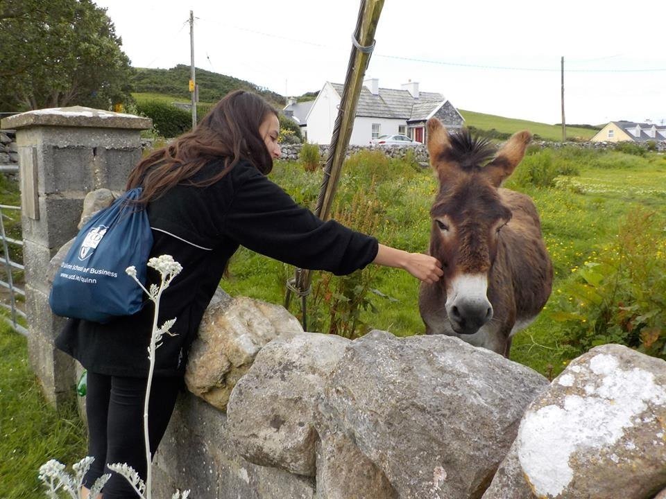   Alix with George the Donkey in Doollin . 