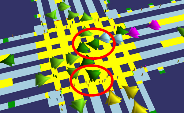 Highlighting multi-modal intersection interaction.