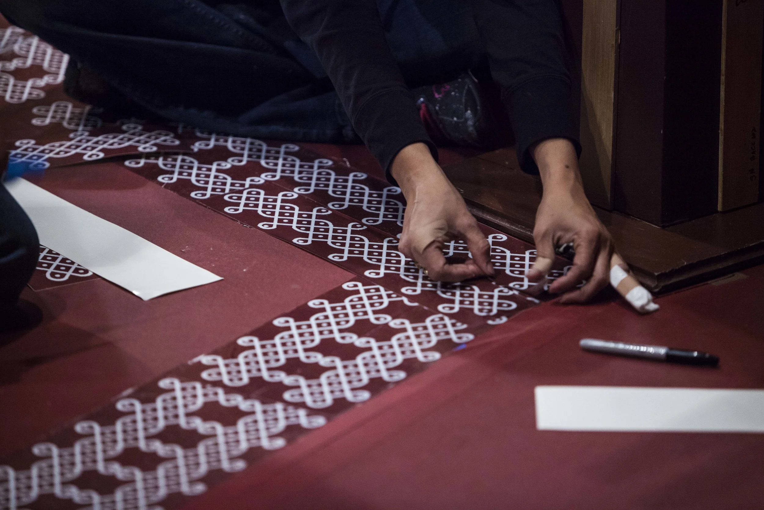 Laying out the set for Dance Like a Man , 2015