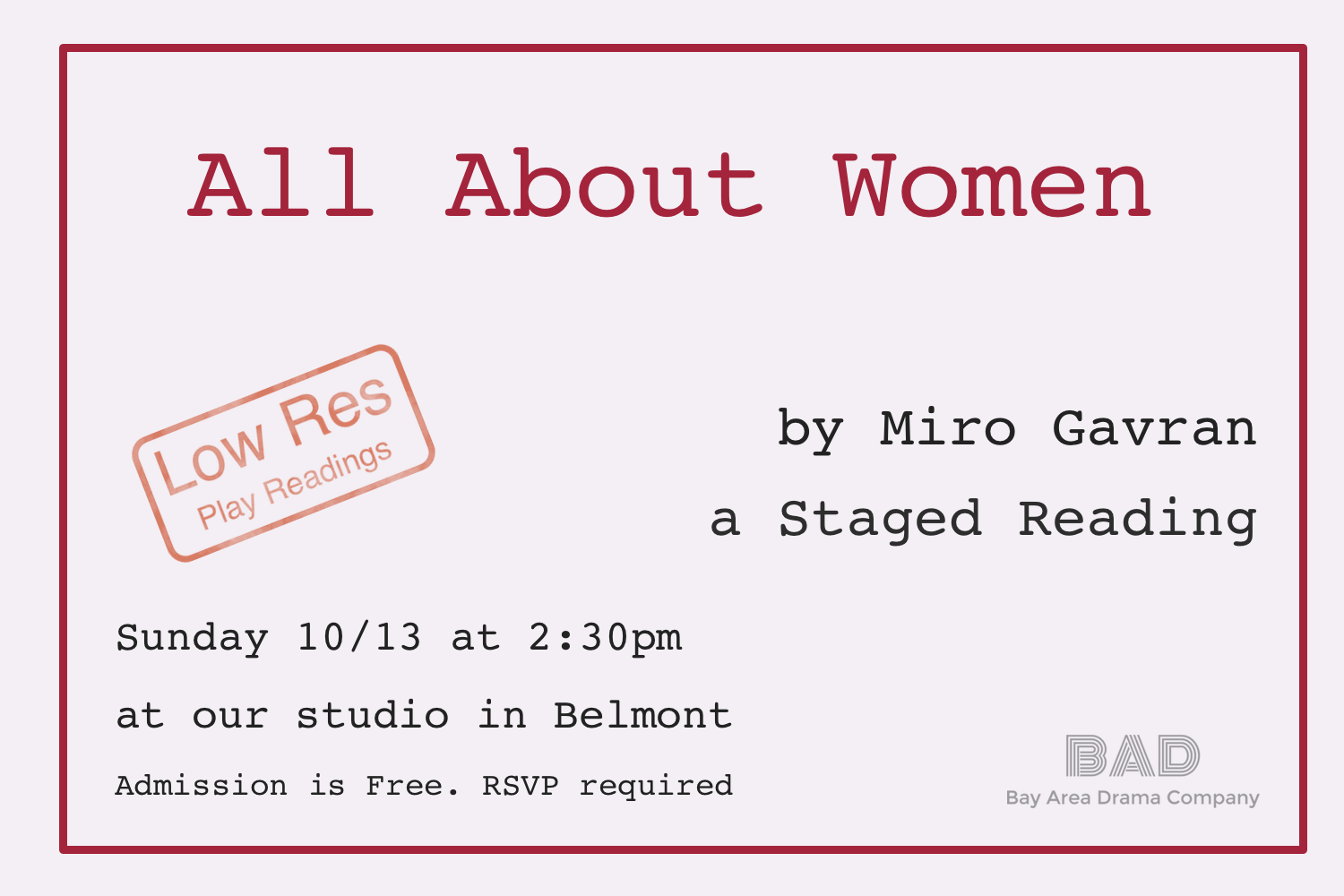 All About Women, Low Res, Staged Reading announcer.png