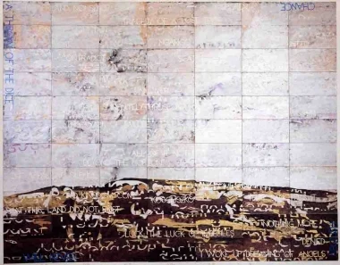 Imants Tillers, Kosciuszko , 2008, synthetic polymer paint, gouache on 77 canvas boards, 223.5 x 284.5 cm.