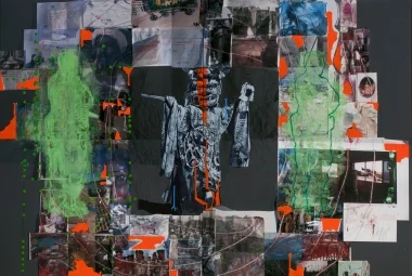 Lyndell Brown/Charles Green, Jon Cattapan, Lesson Plan (The Second Attention) , 2014, oil and acrylic on inkjet print on linen, 180 x 350 cm