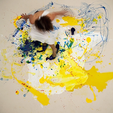Julie Rrap, Loaded: Blue #1 , 2012, digital print, face-mounted on Perspex, 126 x 126cm.