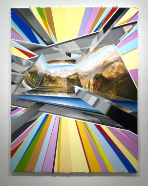 Peter Daverington, Somewhere Over the Rainbow , 2013, oil and acrylic on canvas, 207 x 157 cm.