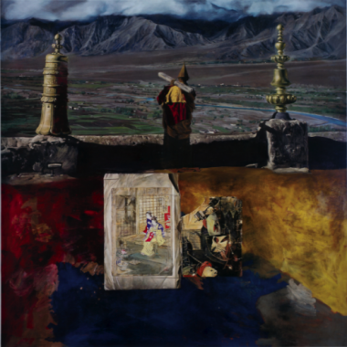 Lyndell Brown and Charles Green, The approaching storm , 2012, oil on linen, 155 x 155 cm.