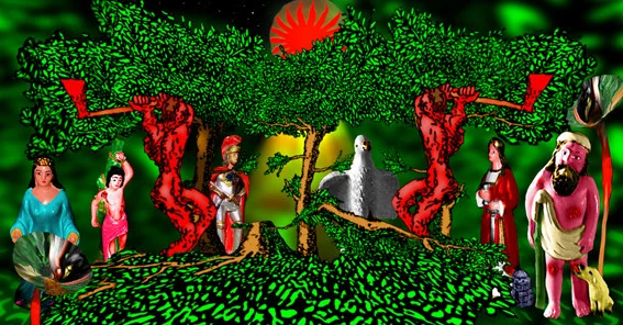 Forest Clearing (sincretismo) , 1999, Digital print on photographic paper edition of 10, 221 x 125 cm,