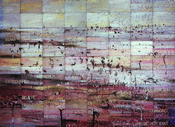    Melancholy Landscape I   , 2007 ,  Acrylic, gouache on 72 canvasboards, 229 x 305 cm  