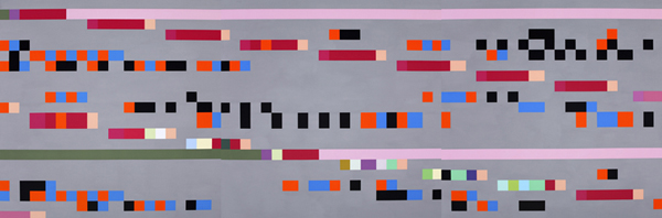   ROBERT OWEN    Study for Mantra 2005 - 2006  (3 units) 2005-2006 Synthetic Polymer Paint on Linen  150 x 450 cm 