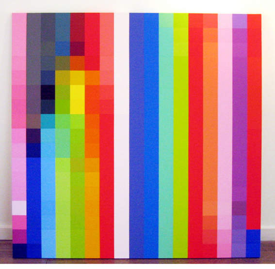   ROBERT OWEN     Spectrum Analysis #13  2005 polymer paint on linen  122 x 122 cm  
