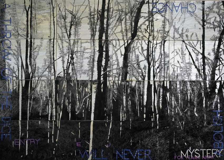   IMANTS TILLERS     Nature Speaks: EJ  2013 Acrylic, gouache on 16 canvas boards 101 x 142 cm  