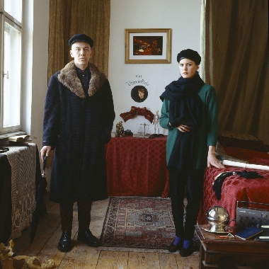   ANNE ZAHALKA     Marriage of Convenience (Graham Budgett and Jane Mulfinger/ artists)  1987 Cibachrome photograph 80 x 80 cm  