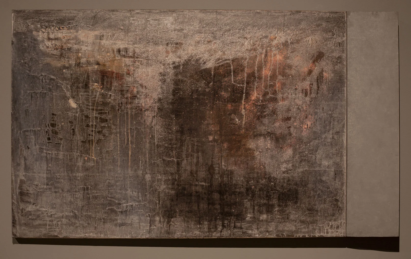 Janet Laurence, Argentum , 1988 – 1989, mixed media on paper on canvas with galvanised sheet steel, 86 x 187 x 10 cm, Curtin University Art Collection, Gift of Dr Ian Bernadt through the Cultural Gifts Program, 2005.